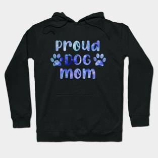 proud dog mom watercolor blue Hoodie